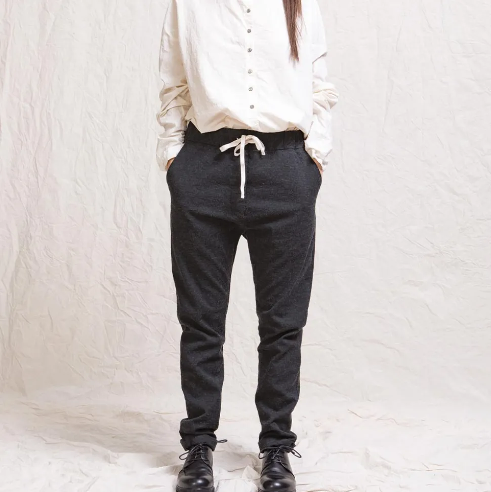 Femme ALBUM DI FAMILIA Pantalons-Album Di Famiglia - Pantalon Slim STW - Gris foncé