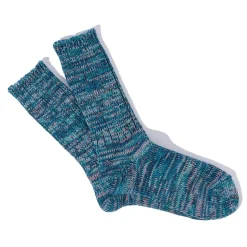 Femme Anonymous ISM Chaussettes|Chaussettes-- Chaussettes 5 Color Mix Crew - Marine