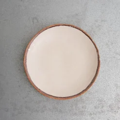 1636 DEARTIS Assiettes Plates-Assiette plate en grès - Crème & Marron