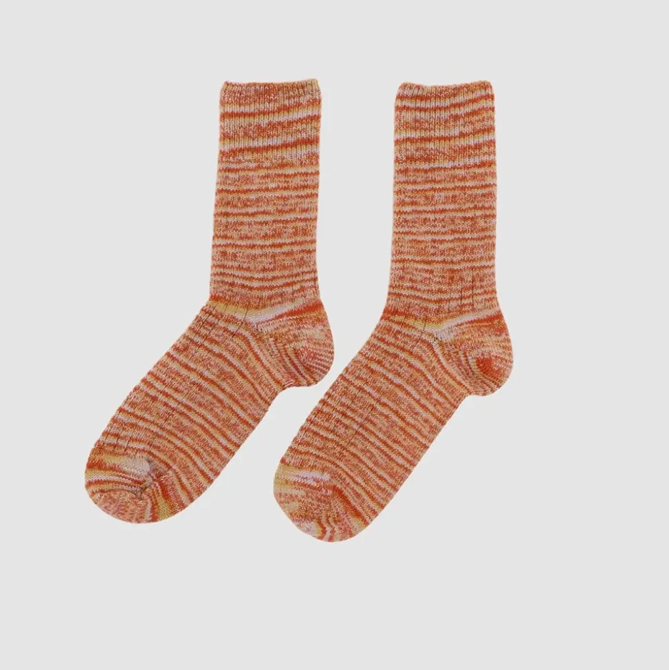 Femme Baserange Chaussettes|Chaussettes-- Chaussettes Tordadés - Orange