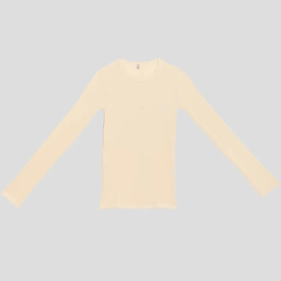Femme BASERANGE T-shirts-- T-Shirt Heart manches longues - Blanc