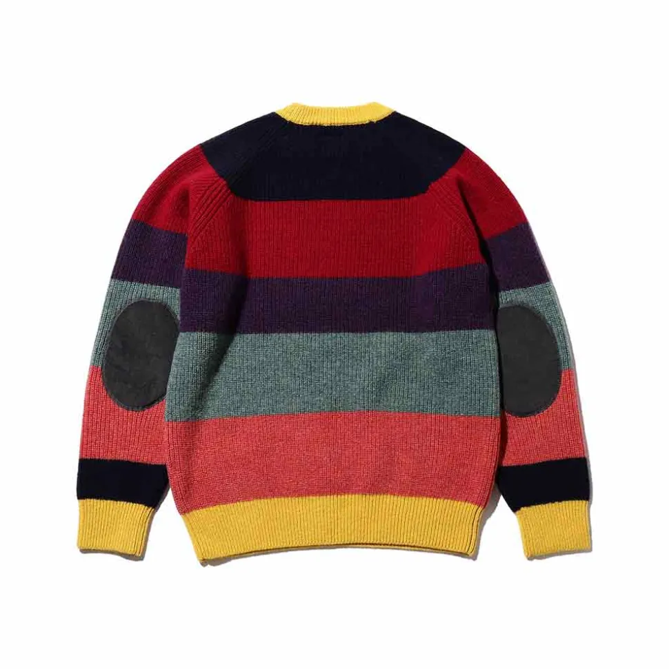 Homme BEAMS Mailles-Plus - Pull Crew 5G - Multicolore