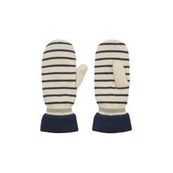 Femme Becksöndergaard Gants & Mitaines-- Moufles à fines rayures - Blanc