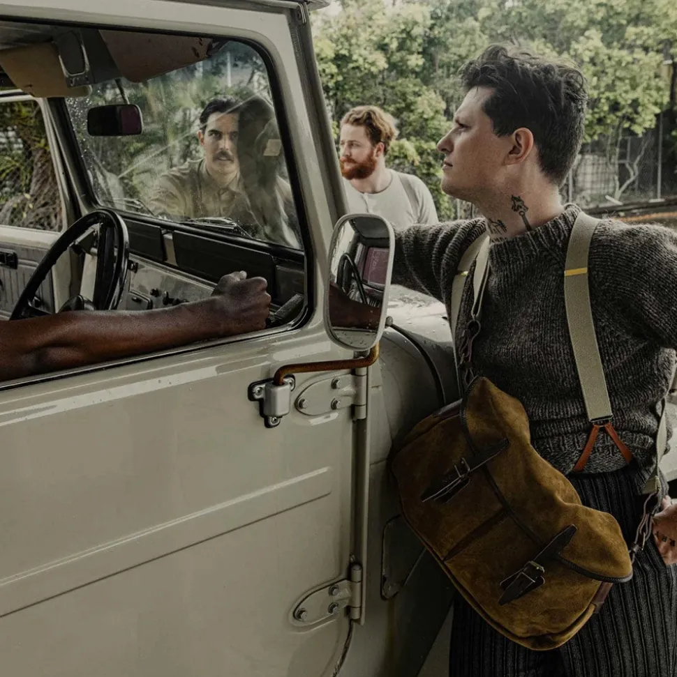 Femme Bleu de Chauffe Sacs À Main-- Sac Musette S - Tabac