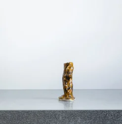 1393 EMILIE HOLM ATELIER Bougeoirs-Bougeoir en céramique émaillée - Jaune