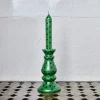 1339 AFROART Bougies & Parfums D'intérieur-Bougie verte à pois marron
