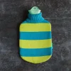 860 SUITE702 L'esprit Merci-Bouillotte Rayures - Sarcelle Vert & Lime