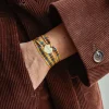 Femme Merci Bracelets Merci|Bracelets-Bracelet à Carreaux Médaille - Jaune