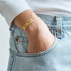 Femme SC01 Bracelets-Bracelet Ruban Merci Paris - Jaune