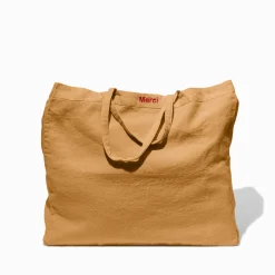 Femme 200 LINTEX Cabas Merci|Cabas-Cabas en lin lavé - Jaune Asahi