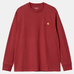 Homme Carhartt WIP Sweats-- T-Shirt American Script - Rouge