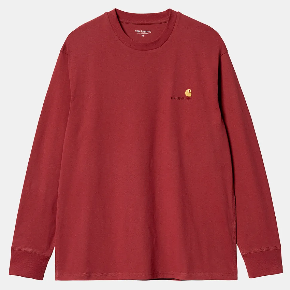 Homme Carhartt WIP Sweats-- T-Shirt American Script - Rouge