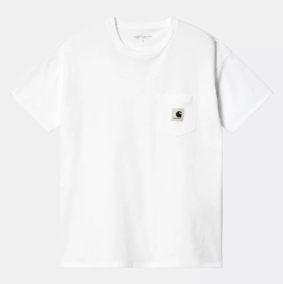 Femme Carhartt WIP T-shirts-- T-Shirt Pocket - Blanc