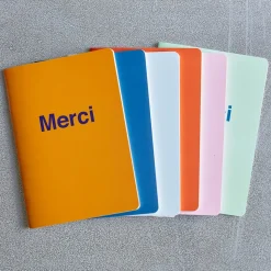 2962 BRANDBOOK Écriture-Carnet Merci - Bleu Marin et Rouge