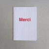 2962 BRANDBOOK Écriture-Carnet Merci - Rayures Bleu Tyrrhénien et Rouge