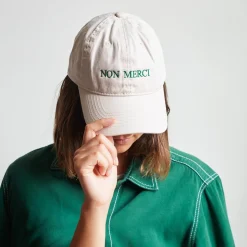 Femme M05 Casquettes & Bobs|Casquettes & Bobs-Casquette unisexe brodée Non Merci - Écru
