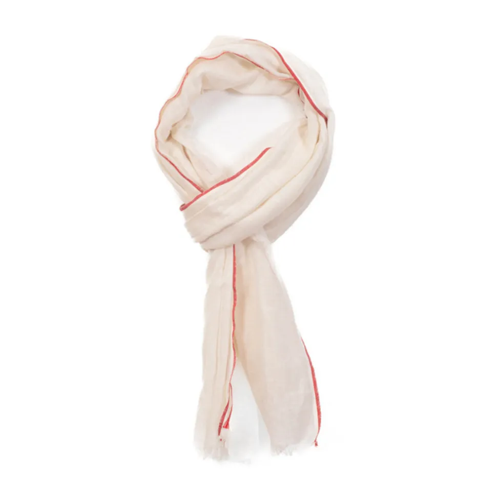 Femme COLORES Foulards & Echarpes-- Paréo Bords Rayés - Rouge
