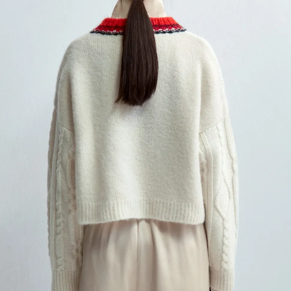 Femme Cordera Mailles-- Cardigan - Blanc