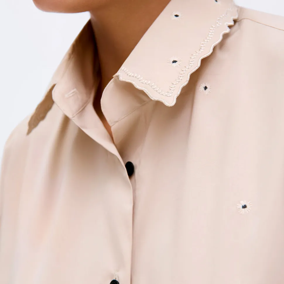 Femme Cordera Chemises-- Chemise Broderie - Beige