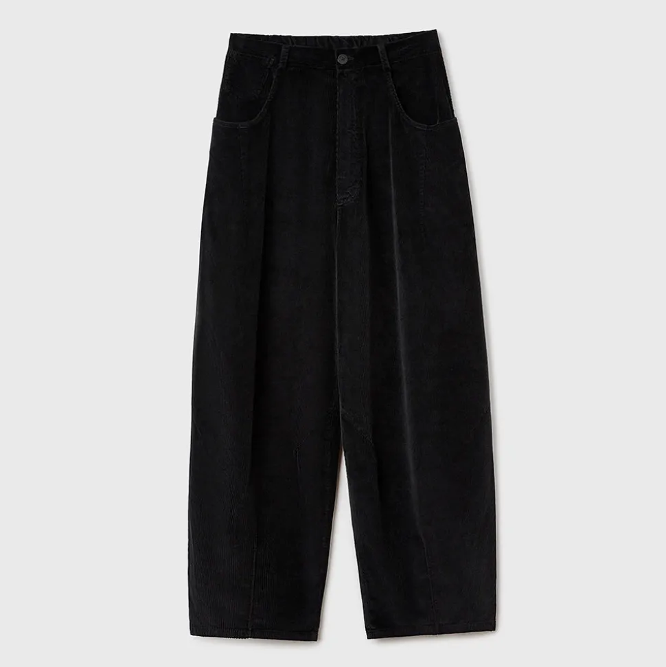 Femme Cordera Pantalons-- Pantalon Velours Baggy - Noir