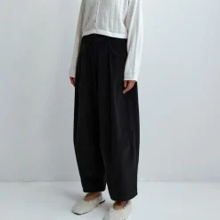 Femme Cordera Pantalons-- Pantalon Velours Baggy - Noir