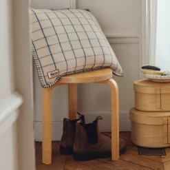 2138 TESSILECHITI L'esprit Merci-Coussin Merci - Carreaux Bleu Shibori