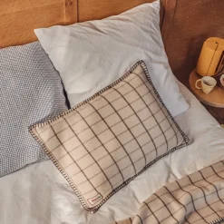 2138 TESSILECHITI L'esprit Merci-Coussin Merci - Carreaux Brun Cha Iro