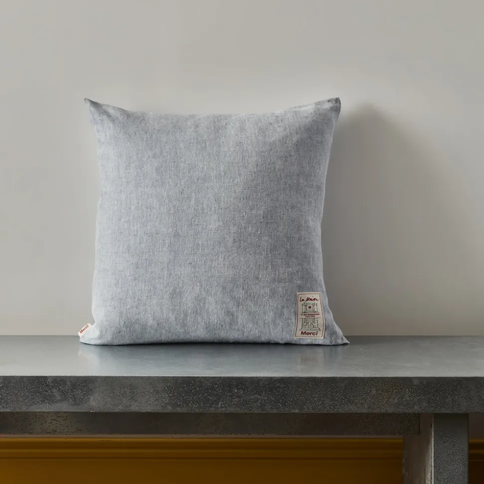 200 LINTEX Coussins|Coussins Épais-Coussin épais en lin - Chambray Bleu