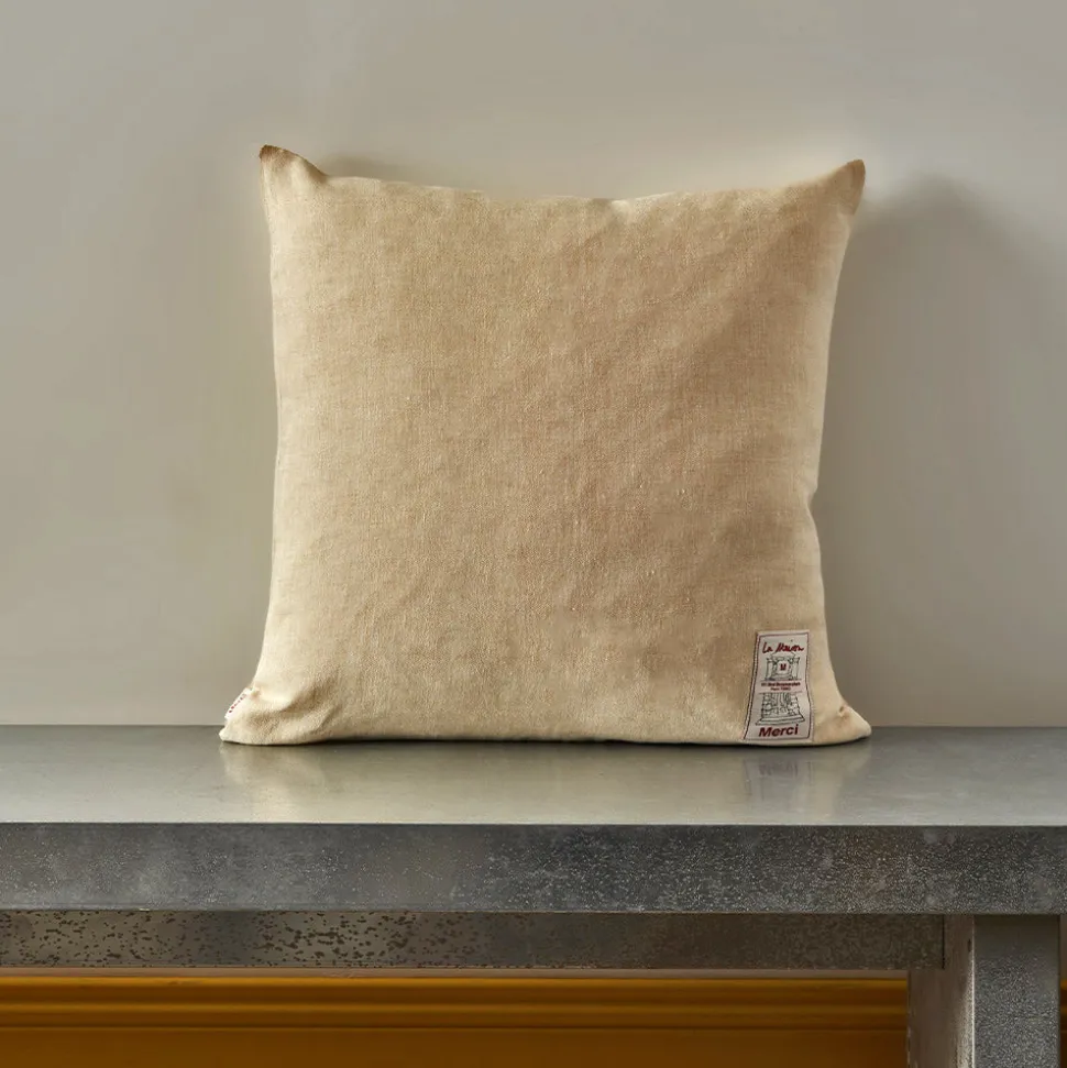 200 LINTEX Coussins|Coussins Épais-Coussin épais en lin - Chambray Jaune