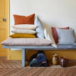 200 LINTEX Coussins|Coussins Épais-Coussin épais en lin - Uni Brique de Sienne