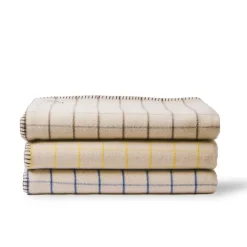 2138 TESSILECHITI Plaids & Couvertures|L'esprit Merci-Couverture Merci - Carreaux Jaune Asahi