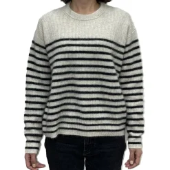 Femme CT PLAGE Mailles-C.T.plage x Merci - Pull Rayé - Gris/Bleu