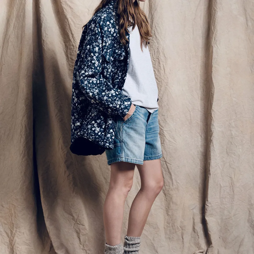 Femme Denimist Vestes-- Veste chemise à fleurs - Marine