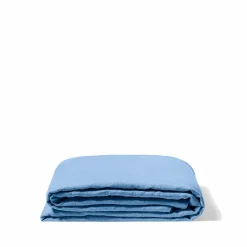 200 LINTEX Draps Plats-Drap plat en lin lavé - Bleu Tyrrhénien