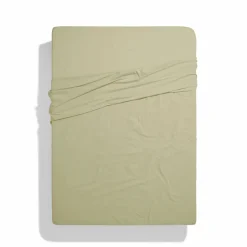 1700 COTEX Draps Plats-Drap plat en percale de coton - Vert Sauge