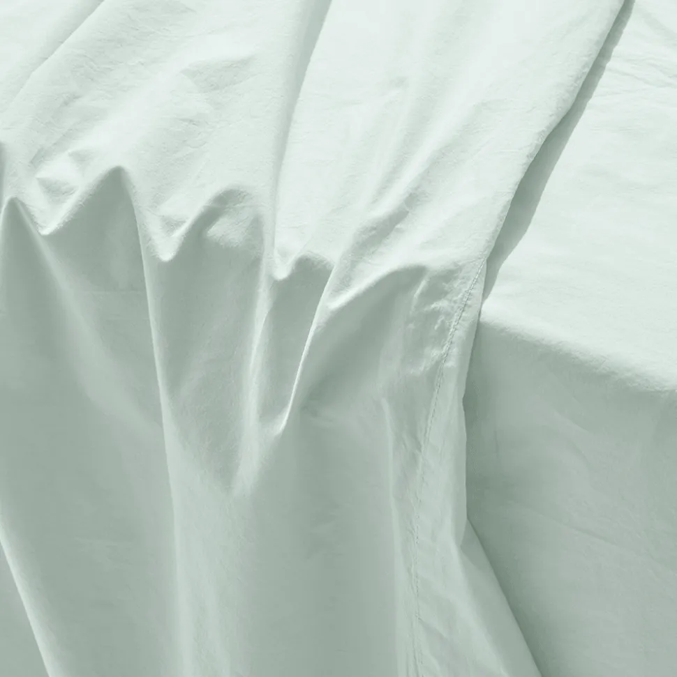 1700 COTEX Draps Plats-Drap plat en percale de coton - Bleu d'Eau