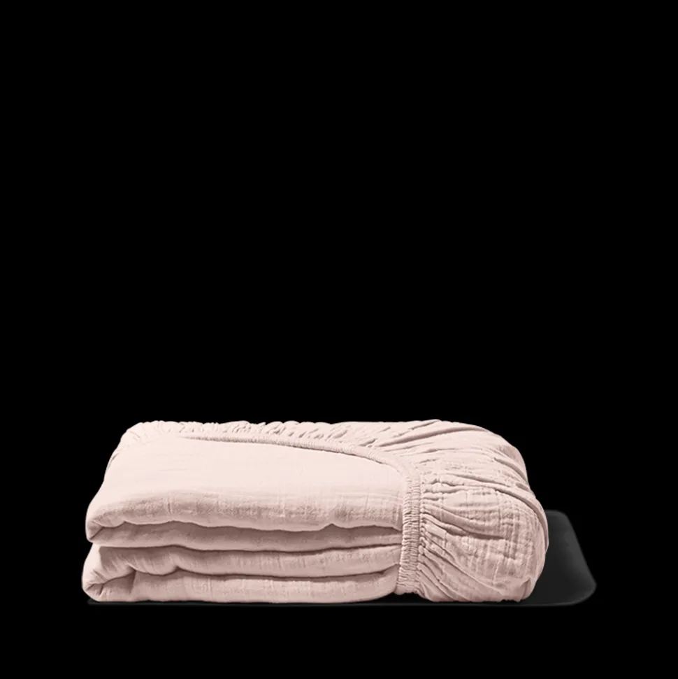 2100 GAZEX Draps Housse-Drap-housse en gaze de coton - Rose de Bagatelle