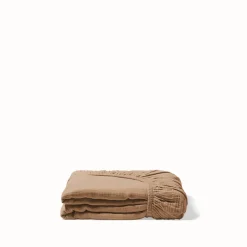 2100 GAZEX Draps Housse-Drap-housse en gaze de coton - Brun Haussmann