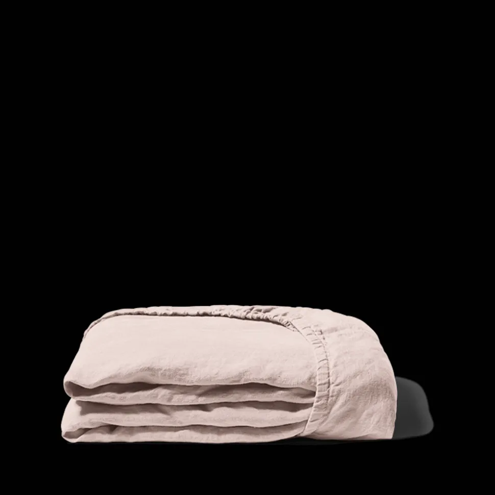 200 LINTEX Draps-housse-Drap-housse en lin lavé - Beige Rosé
