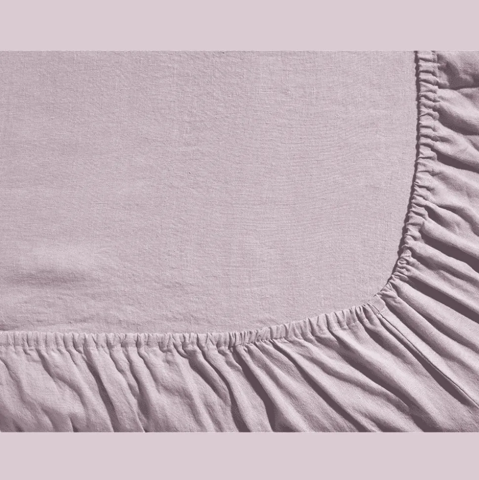 200 LINTEX Draps-housse-Drap-housse en lin lavé - Parme Fuji Iro