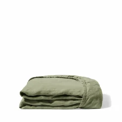 200 LINTEX Maison De Campagne|Draps-housse-Drap-housse en lin lavé - Vert Komorebi