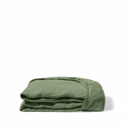 200 LINTEX Draps-housse-Drap-housse en lin lavé - Vert d'Anduze