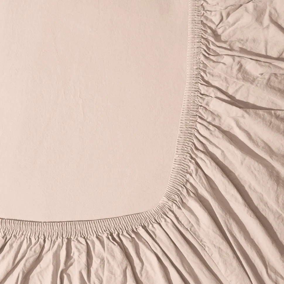 1700 COTEX Draps Housse-Drap-housse en percale de coton - Rose des Sables