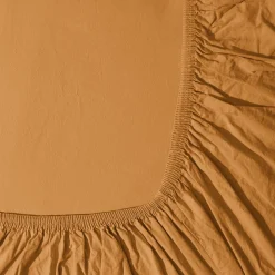 1700 COTEX Draps Housse-Drap-housse en percale de coton - Jaune Safran
