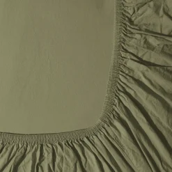 1700 COTEX Draps Housse-Drap-housse en percale de coton - Vert Camouflage