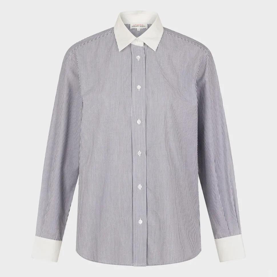Femme GERARD DAREL Chemises-- Chemise à rayures et col blanc - Anthracite