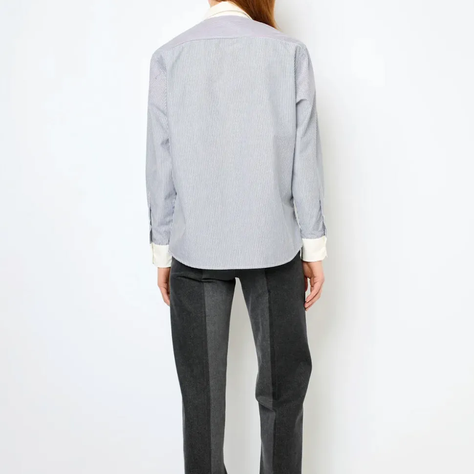Femme GERARD DAREL Chemises-- Chemise à rayures et col blanc - Anthracite