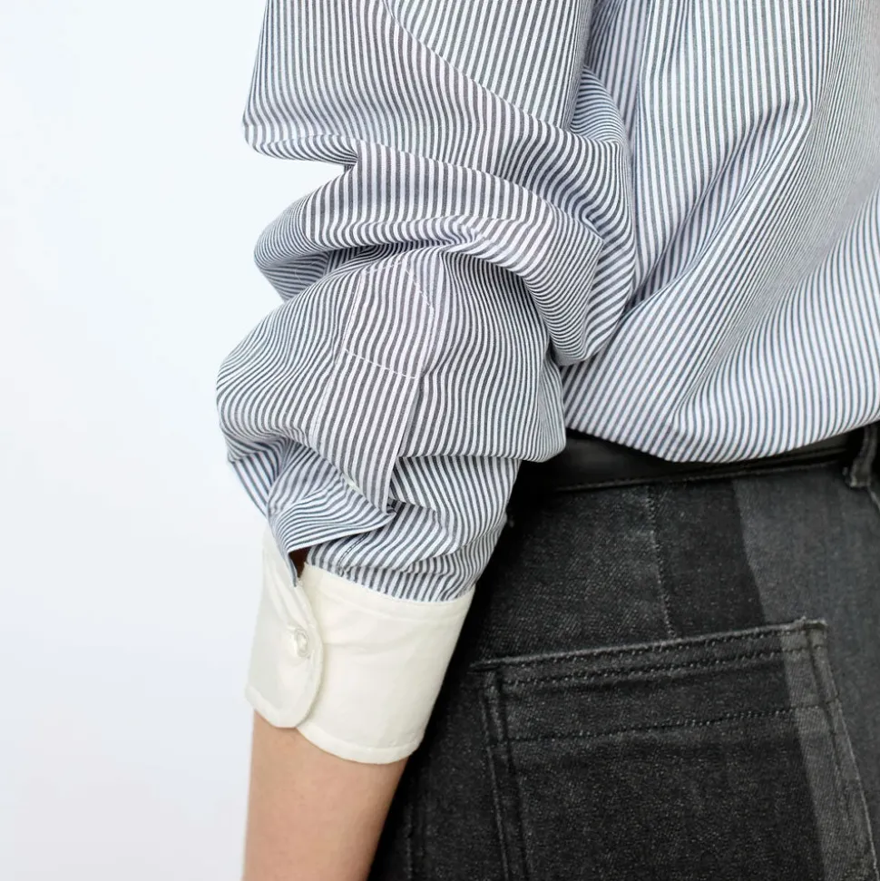 Femme GERARD DAREL Chemises-- Chemise à rayures et col blanc - Anthracite