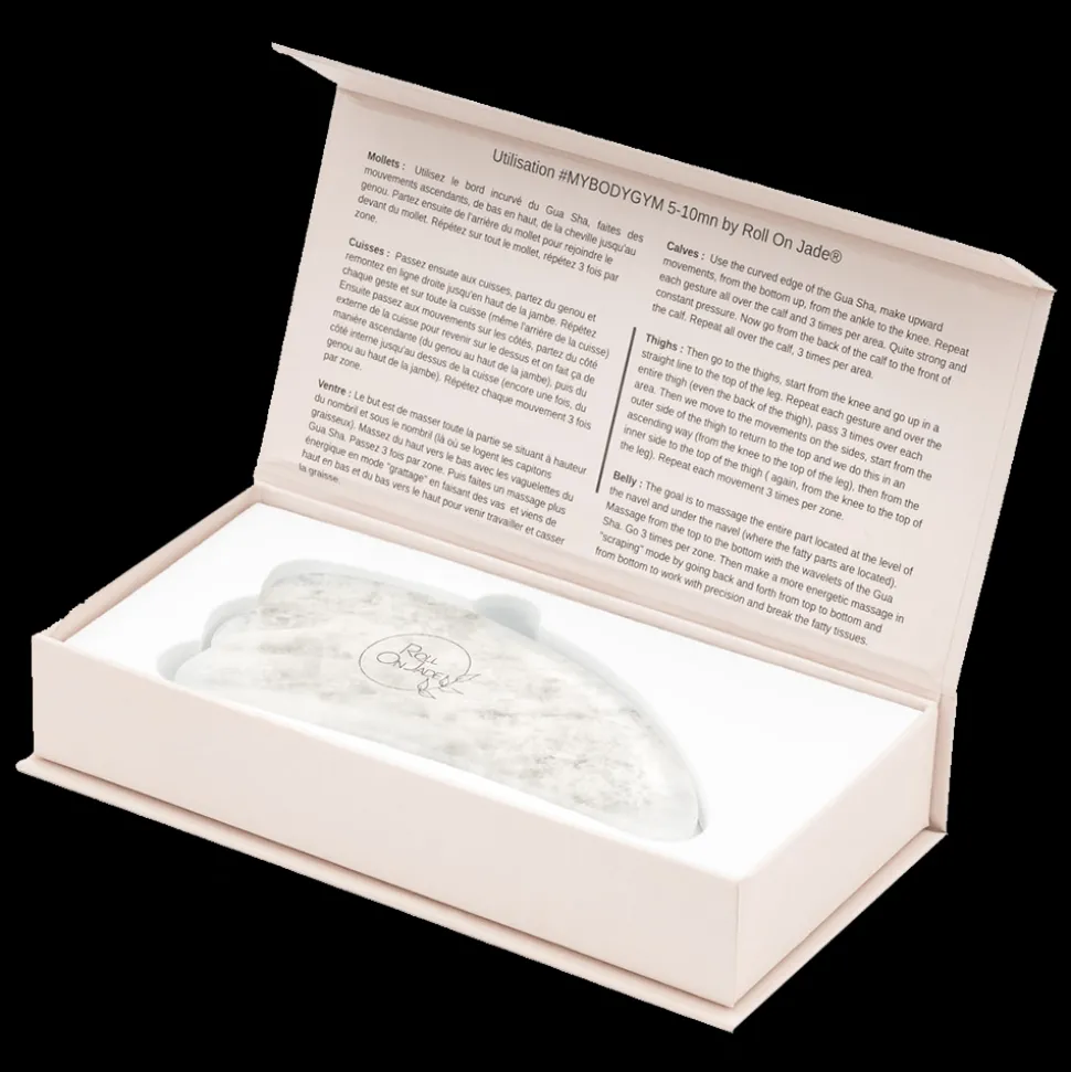 877 ROLL ON JADE Accessoires De Beauté|Holistique-Gua Sha en quartz pour le corps - Cristal - Roll on Jade