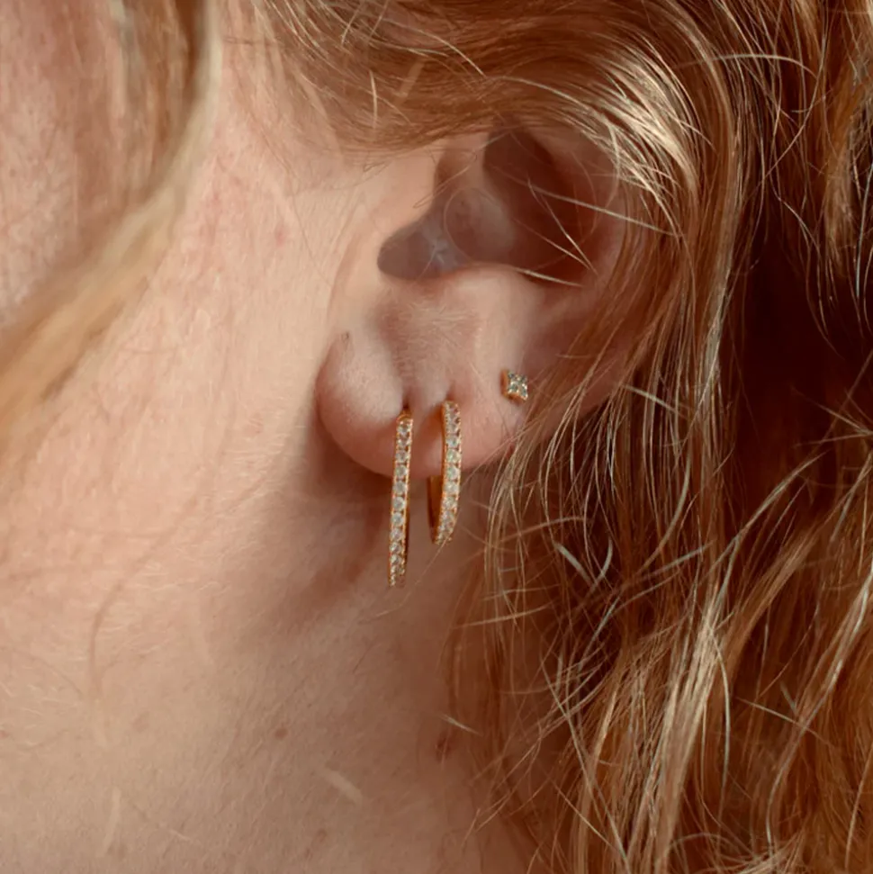 Femme Harpie Boucles D'oreilles-- Puce d'oreille Brillant - Or